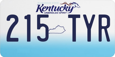KY license plate 215TYR
