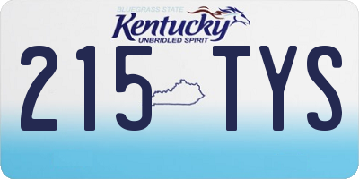 KY license plate 215TYS