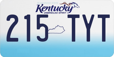 KY license plate 215TYT