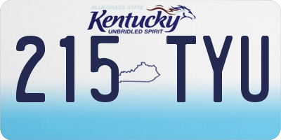 KY license plate 215TYU