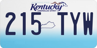 KY license plate 215TYW