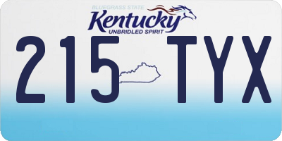 KY license plate 215TYX