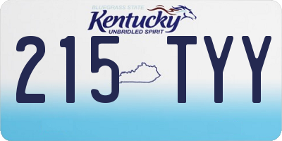KY license plate 215TYY