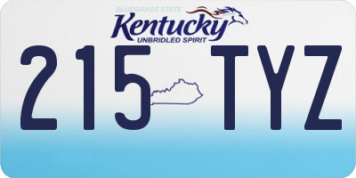 KY license plate 215TYZ