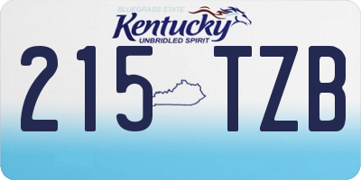 KY license plate 215TZB