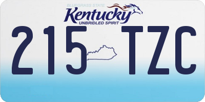 KY license plate 215TZC