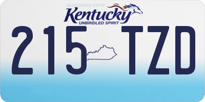 KY license plate 215TZD