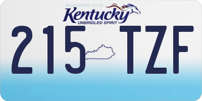 KY license plate 215TZF