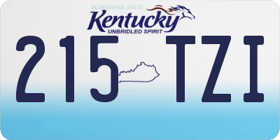 KY license plate 215TZI