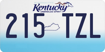 KY license plate 215TZL