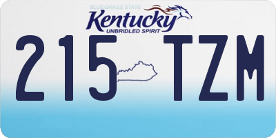 KY license plate 215TZM