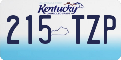 KY license plate 215TZP