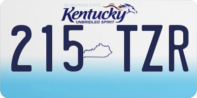 KY license plate 215TZR