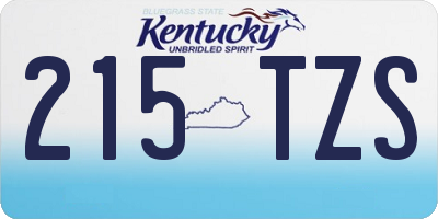KY license plate 215TZS