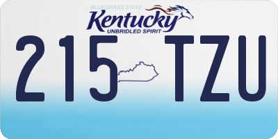 KY license plate 215TZU