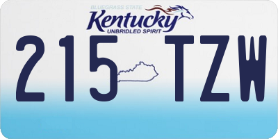 KY license plate 215TZW