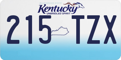 KY license plate 215TZX
