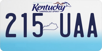KY license plate 215UAA
