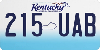 KY license plate 215UAB