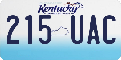 KY license plate 215UAC