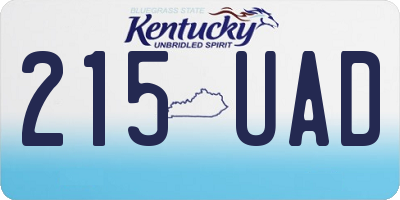 KY license plate 215UAD