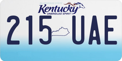 KY license plate 215UAE
