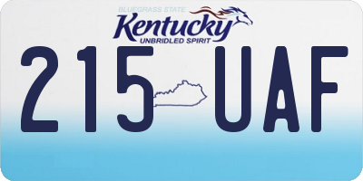 KY license plate 215UAF