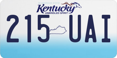 KY license plate 215UAI