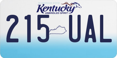 KY license plate 215UAL