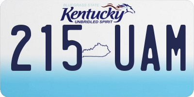 KY license plate 215UAM