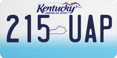 KY license plate 215UAP
