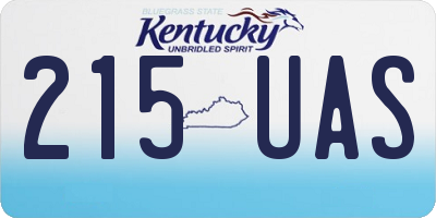 KY license plate 215UAS