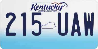 KY license plate 215UAW