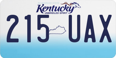 KY license plate 215UAX