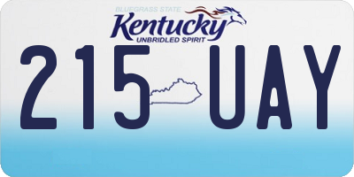 KY license plate 215UAY