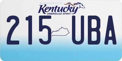 KY license plate 215UBA