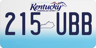 KY license plate 215UBB