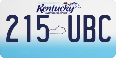 KY license plate 215UBC