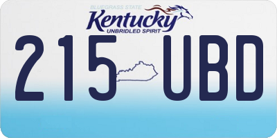 KY license plate 215UBD