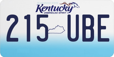 KY license plate 215UBE