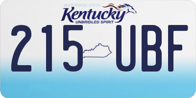 KY license plate 215UBF