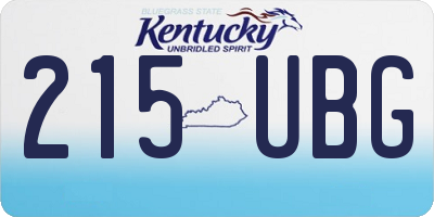 KY license plate 215UBG