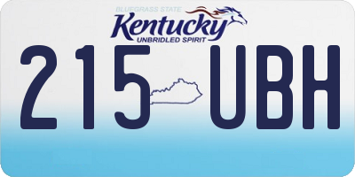 KY license plate 215UBH