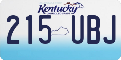 KY license plate 215UBJ