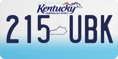 KY license plate 215UBK