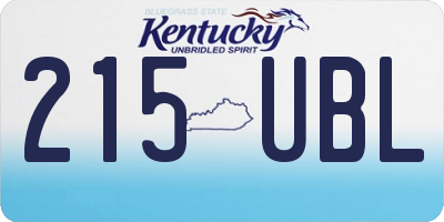 KY license plate 215UBL