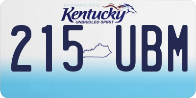 KY license plate 215UBM