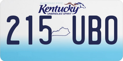 KY license plate 215UBO