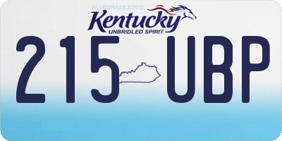 KY license plate 215UBP