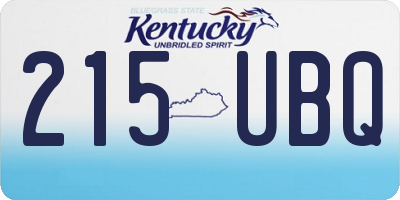 KY license plate 215UBQ